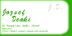 jozsef deaki business card
